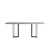 Manhattan Comfort Rectangle Celine 86.22 Dining Table in Off White, 86.22 W X 39.37 L X 30.94 H, Steel / MDF 1022552